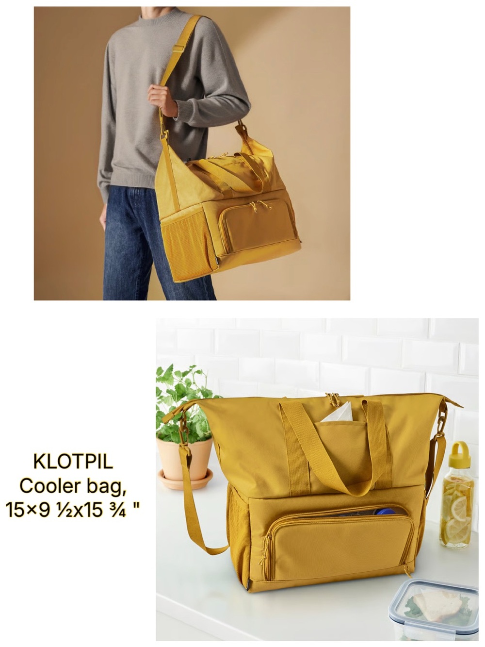 Mustard Yellow Cooler Bag – Insulated Tote